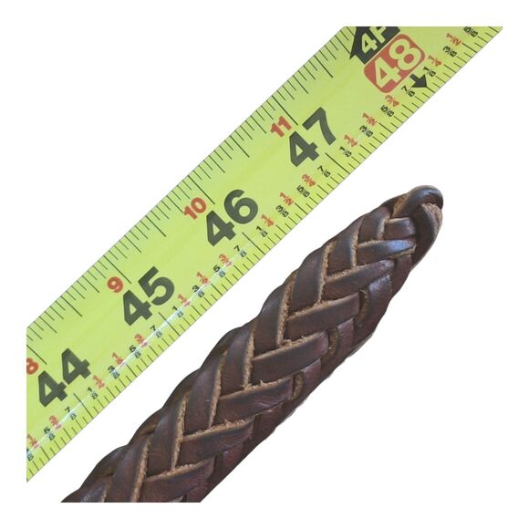 Vintage Brighton Braided Bullwhip Leather Belt Solid Brass Buckle Crafted in USA main image 9